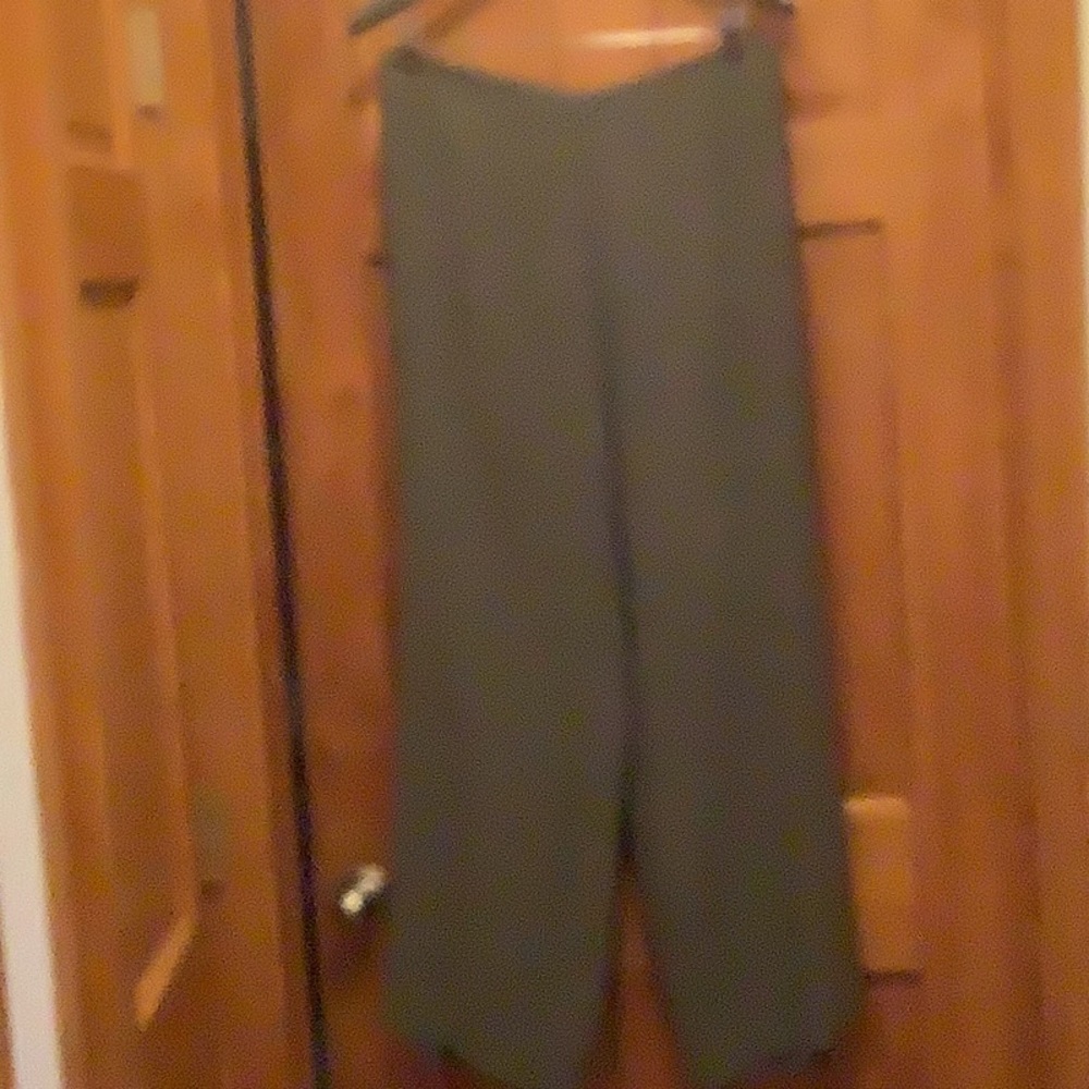Eileen Fisher olive green wide leg pants. Size large. Good condition.